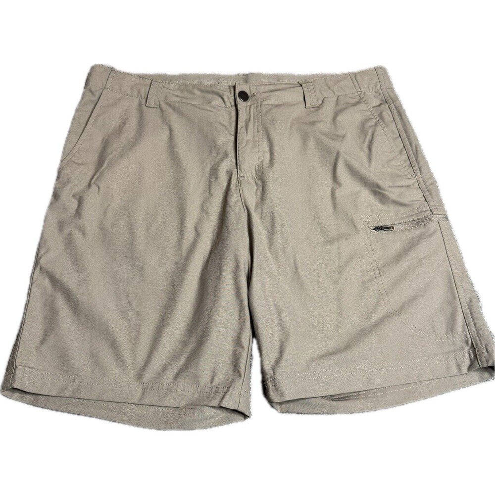 Zeroxposur Mens Travel Series Khaki Tan Performance Shorts Size 38